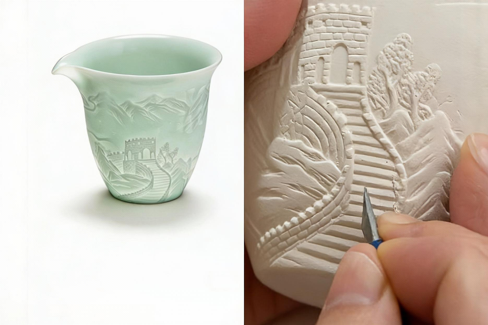 Handcrafted by a master of ceramic tea sets from Jingdezhen, China